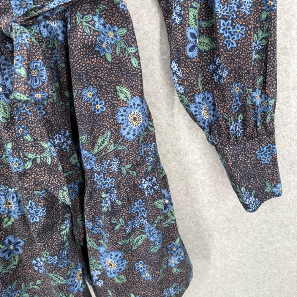 Summersalt The Countryside Poplin Tiered Shirtdress Rustic Floral in Midnight L - Picture 6 of 14